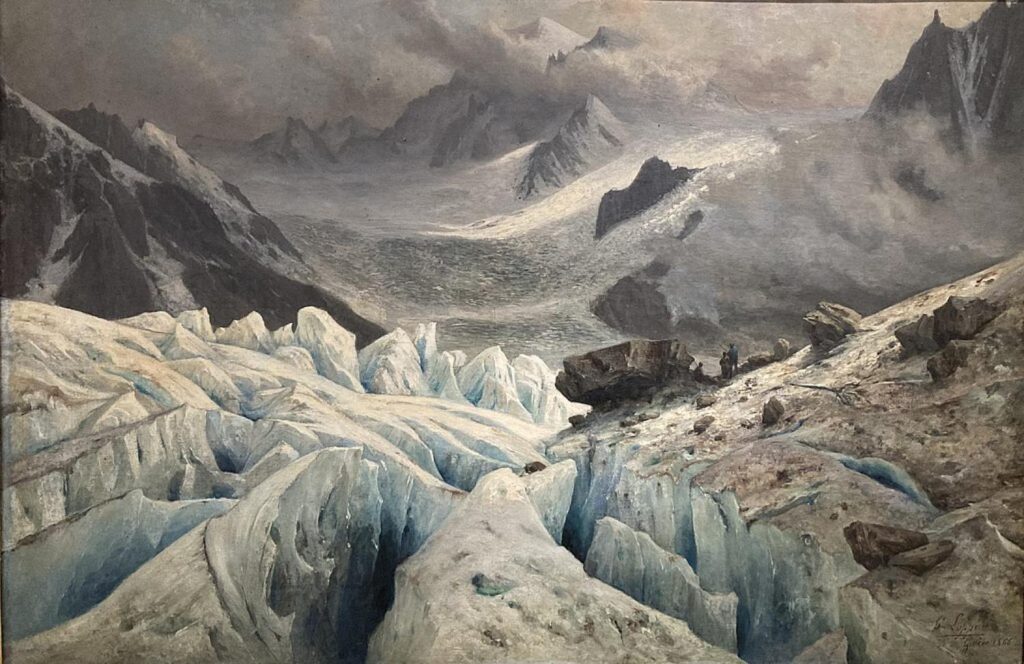 Ilustración del año 1886 del Mont Blanc