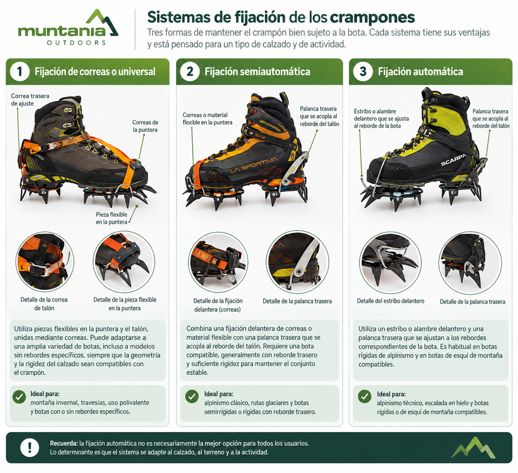 Sistemas de fijación de crampones