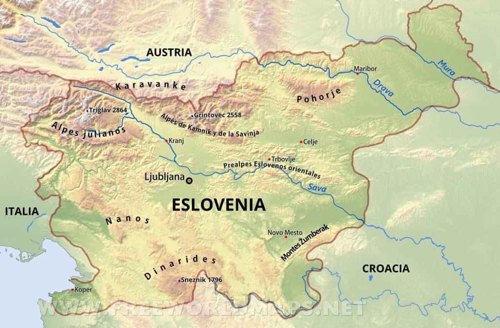 mapa de Eslovenia