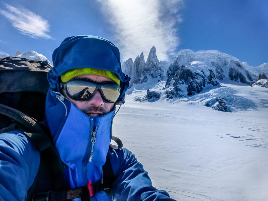 El guía de montaña Alberto Mediavilla de vacaciones en Patagonia